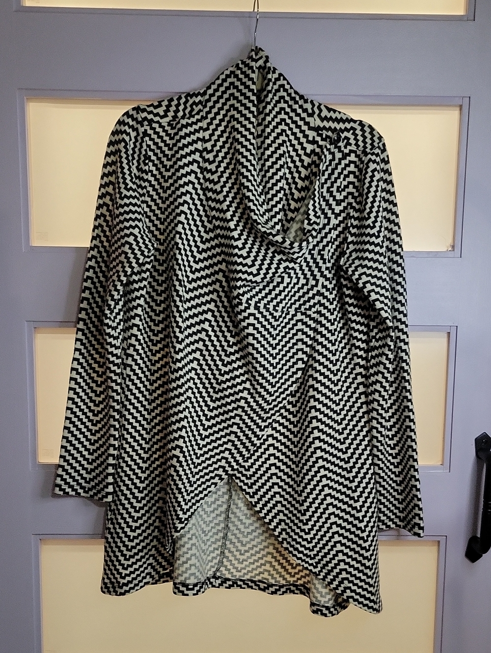 The Limited Black and White Chevron Drape Cardigan